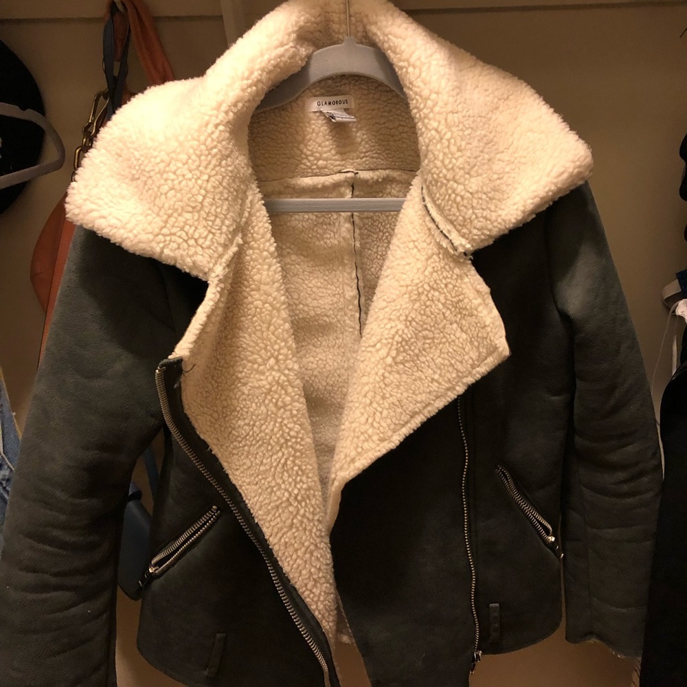 Faux fur suede jacket
